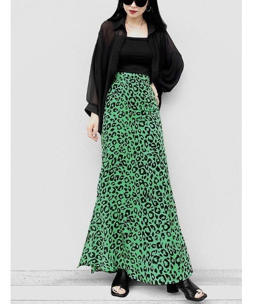 LVEU.(ラブユ.)の「Leopard slit mermaid skirt / レオパードスリットマーメイドスカート(Ai select)(スカート・レディース・ホワイト/グリーン・FREE)」の12枚目の写真