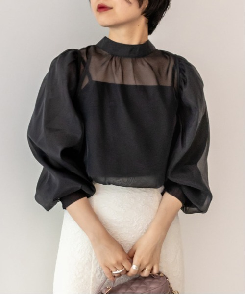 RANDA（ランダ）の「ボリュームスリーブシアーリボンブラウス（シャツ/ブラウス・レディース・クリーム/ブラック/ピンク・FREE）」の18枚目の写真