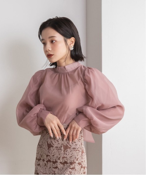 RANDA（ランダ）の「ボリュームスリーブシアーリボンブラウス（シャツ/ブラウス・レディース・クリーム/ブラック/ピンク・FREE）」の16枚目の写真