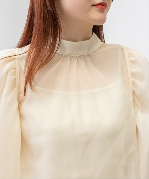 RANDA（ランダ）の「ボリュームスリーブシアーリボンブラウス（シャツ/ブラウス・レディース・クリーム/ブラック/ピンク・FREE）」の15枚目の写真