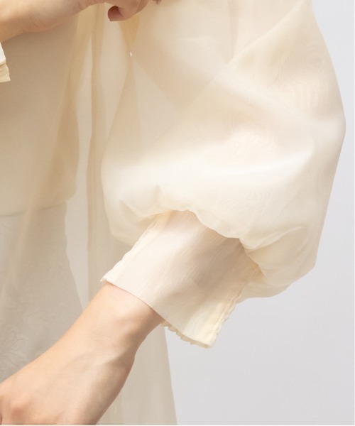 RANDA（ランダ）の「ボリュームスリーブシアーリボンブラウス（シャツ/ブラウス・レディース・クリーム/ブラック/ピンク・FREE）」の13枚目の写真