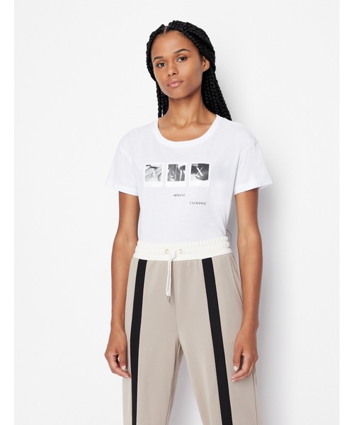 ARMANI EXCHANGE(アルマーニエクスチェンジ)の「【A|X アルマーニ エクスチェンジ】フォトデザイン 半袖クルーネックTシャツ/BOYFRIEND(Tシャツ/カットソー・レディース・ホワイト/ブラック・SMALL/MEDIUM/X-SMALL/LARGE)」の8枚目の写真