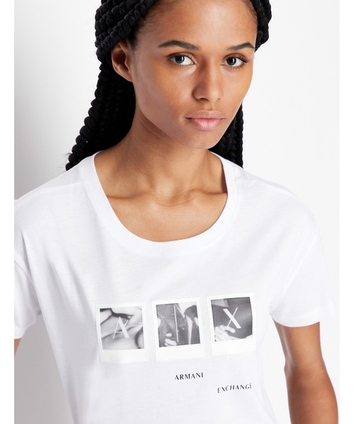ARMANI EXCHANGE(アルマーニエクスチェンジ)の「【A|X アルマーニ エクスチェンジ】フォトデザイン 半袖クルーネックTシャツ/BOYFRIEND(Tシャツ/カットソー・レディース・ホワイト/ブラック・SMALL/MEDIUM/X-SMALL/LARGE)」の13枚目の写真