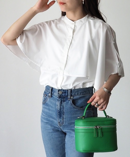 Riberry（リベリー）の「マルチway　ケープブラウス（シャツ/ブラウス・レディース・ブラック/オフホワイト/グリーン・FREE）」の8枚目の写真