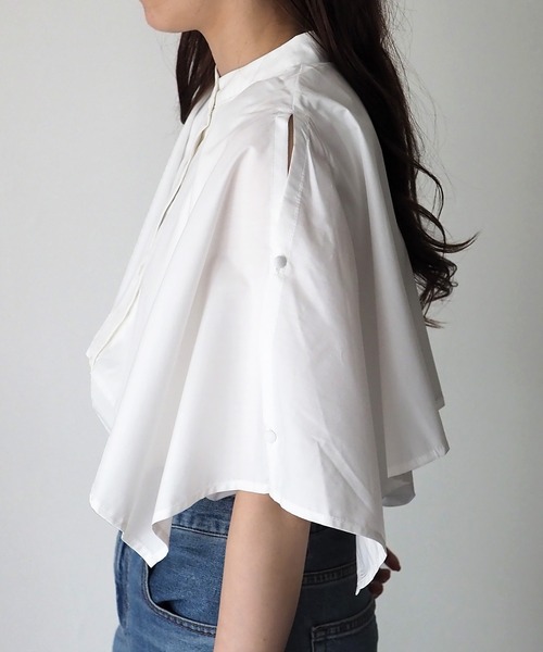 Riberry（リベリー）の「マルチway　ケープブラウス（シャツ/ブラウス・レディース・ブラック/オフホワイト/グリーン・FREE）」の13枚目の写真