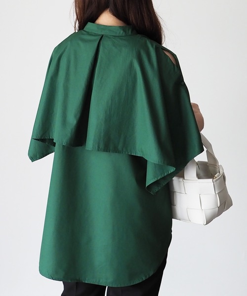 Riberry（リベリー）の「マルチway　ケープブラウス（シャツ/ブラウス・レディース・ブラック/オフホワイト/グリーン・FREE）」の19枚目の写真