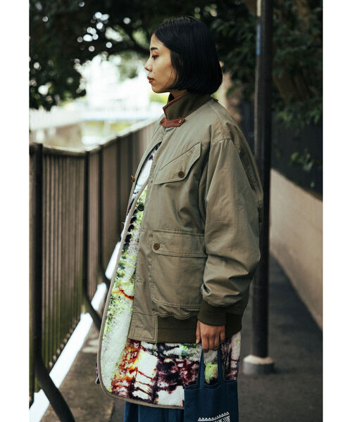 HAVERSACK(ハバーザック)の「HAVERSACK × fennica / 別注 Stand Collar Blouson スタンドカラーブルゾン(ブルゾン・メンズ・ネイビー/カーキ・MEDIUM/LARGE)」の6枚目の写真