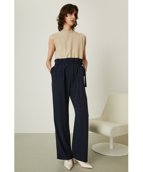 RIM.ARK(リムアーク)の「Square point long all in one(つなぎ/オールインワン・レディース・ブラック/ベージュ・38/36)」の1枚目の写真