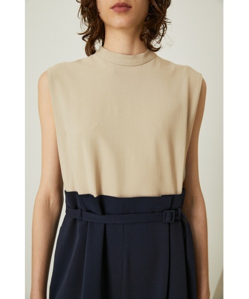 RIM.ARK(リムアーク)の「Square point long all in one(つなぎ/オールインワン・レディース・ブラック/ベージュ・38/36)」の13枚目の写真