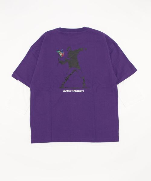 Right-on(ライトオン)の「【BRANDALISED】レイヤードロンT(アンサンブル・メンズ・ベージュ/パープル/ブラック・M/L/XL)」の7枚目の写真