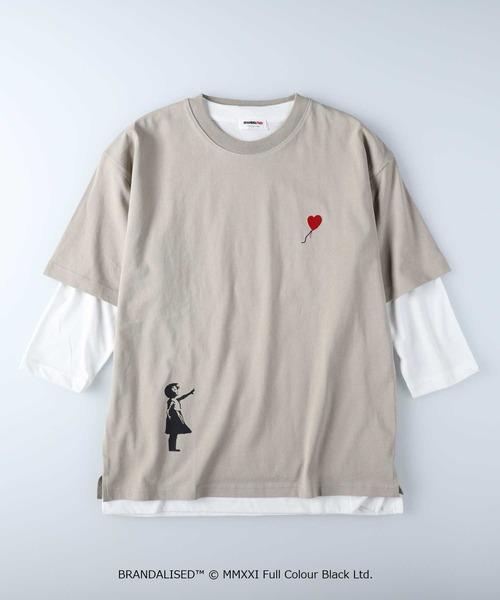 Right-on(ライトオン)の「【BRANDALISED】レイヤードロンT(アンサンブル・メンズ・ベージュ/パープル/ブラック・M/L/XL)」の2枚目の写真