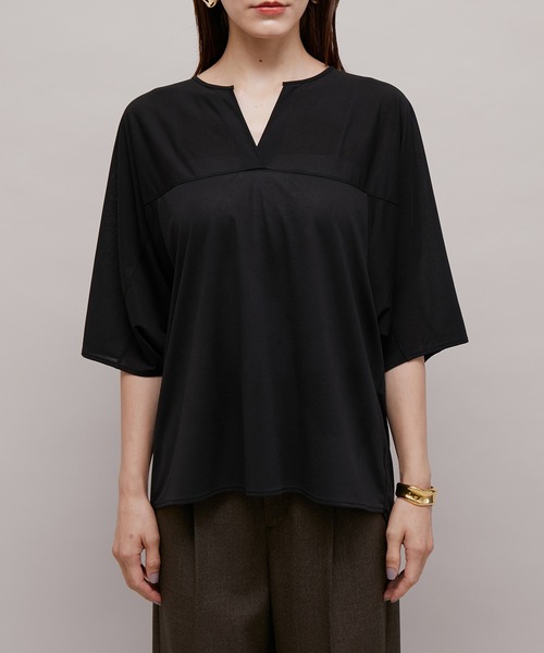 ROPE'（ロペ）の「バックギャザーカットソーブラウス（シャツ/ブラウス・レディース・ブラック/クリーム・38）」の10枚目の写真