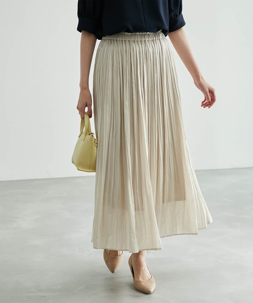 ROPE' PICNIC(ロペピクニック)の「着丈が選べる/再生ポリエステルシアーナチュラル楊柳プリーツスカート(スカート・レディース・ブラック/ダークブラウン/ベージュ/ネイビー/ラベンダー/ブラック系その他/ベージュ系その他/ベージュ系その他2・38/36)」の5枚目の写真