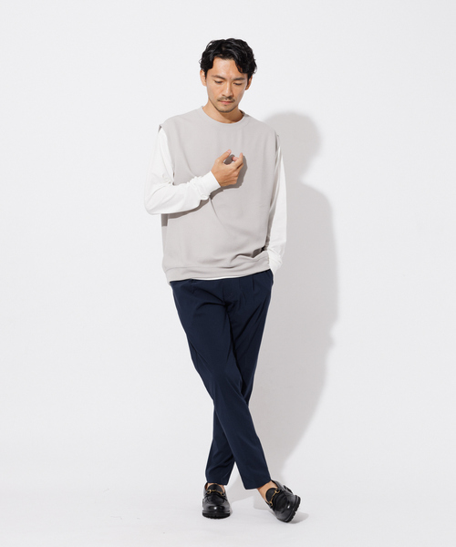 ABAHOUSE GRAY(アバハウスグレイ)の「【2点セット】フクレジャガード レイヤード ベスト/ロングTシャツ(アンサンブル・メンズ・ブラック/カーキ/グレイッシュベージュ/グレイッシュブルー・46/48)」の12枚目の写真