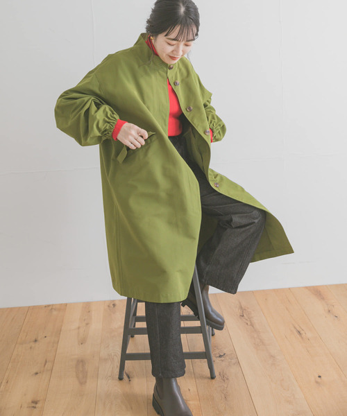 ITEMS URBANRESEARCH（アイテムズ アーバンリサーチ）の「スタンドカラーモッズ（ノーカラーコート・レディース・カーキ/チャコールグレー/グリーン系その他・FREE）」の10枚目の写真