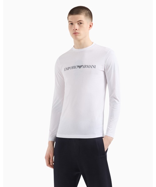 EMPORIO ARMANI（エンポリオアルマーニ）の「【エンポリオ アルマーニ】トップス ピマジャージー プリントロゴ（Tシャツ/カットソー・メンズ・ホワイト/ブラック/ブラック系その他/ホワイト系その他・SMALL/MEDIUM/LARGE/X-LARGE/X-SMALL/XX-LARGE）」の10枚目の写真