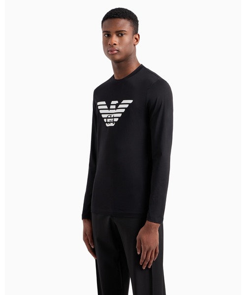 EMPORIO ARMANI トップス（その他） エンポリオ アルマーニ】トップス ピマジャージー プリントロゴ