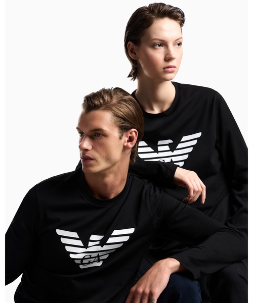 EMPORIO ARMANI（エンポリオアルマーニ）の「【エンポリオ アルマーニ】トップス ピマジャージー プリントロゴ（Tシャツ/カットソー・メンズ・ホワイト/ブラック/ブラック系その他/ホワイト系その他・SMALL/MEDIUM/LARGE/X-LARGE/X-SMALL/XX-LARGE）」の12枚目の写真