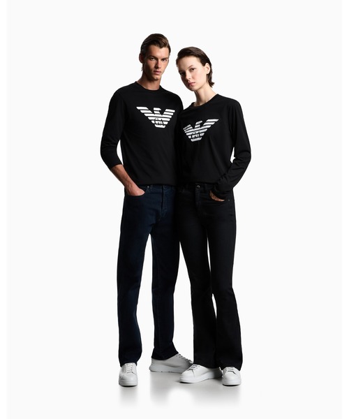 EMPORIO ARMANI（エンポリオアルマーニ）の「【エンポリオ アルマーニ】トップス ピマジャージー プリントロゴ（Tシャツ/カットソー・メンズ・ホワイト/ブラック/ブラック系その他/ホワイト系その他・SMALL/MEDIUM/LARGE/X-LARGE/X-SMALL/XX-LARGE）」の11枚目の写真