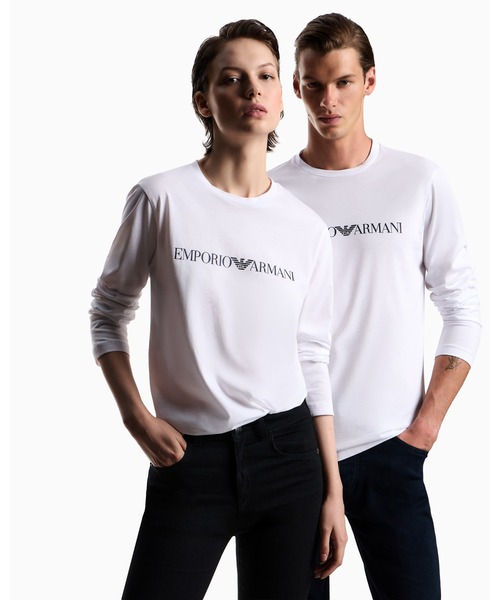 EMPORIO ARMANI（エンポリオアルマーニ）の「【エンポリオ アルマーニ】トップス ピマジャージー プリントロゴ（Tシャツ/カットソー・メンズ・ホワイト/ブラック/ブラック系その他/ホワイト系その他・SMALL/MEDIUM/LARGE/X-LARGE/X-SMALL/XX-LARGE）」の15枚目の写真