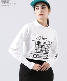 Psycho Bunny（サイコバニー）の「[GOLF] [WOMEN] PEANUTS × Psycho Bunny カートプリント モックネック ロンTEE（Tシャツ/カットソー）」