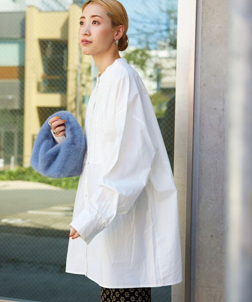 FREAK'S STORE(フリークスストア)の「【WEB限定】ピンタックロングスリーブシャツ(シャツ/ブラウス・レディース・ホワイト/ブラック/ベージュ/オレンジ/ライトピンク・フリ-)」の10枚目の写真