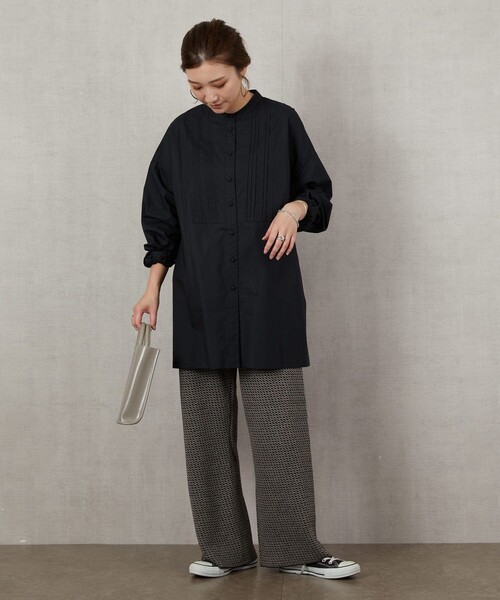 FREAK'S STORE(フリークスストア)の「【WEB限定】ピンタックロングスリーブシャツ(シャツ/ブラウス・レディース・ホワイト/ブラック/ベージュ/オレンジ/ライトピンク・フリ-)」の12枚目の写真