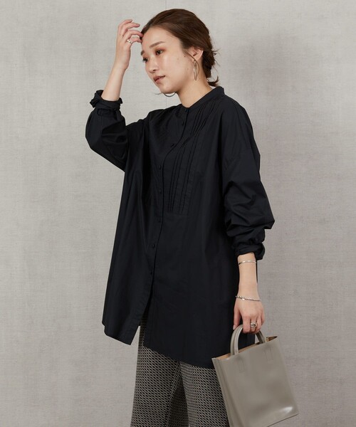 FREAK'S STORE(フリークスストア)の「【WEB限定】ピンタックロングスリーブシャツ(シャツ/ブラウス・レディース・ホワイト/ブラック/ベージュ/オレンジ/ライトピンク・フリ-)」の13枚目の写真