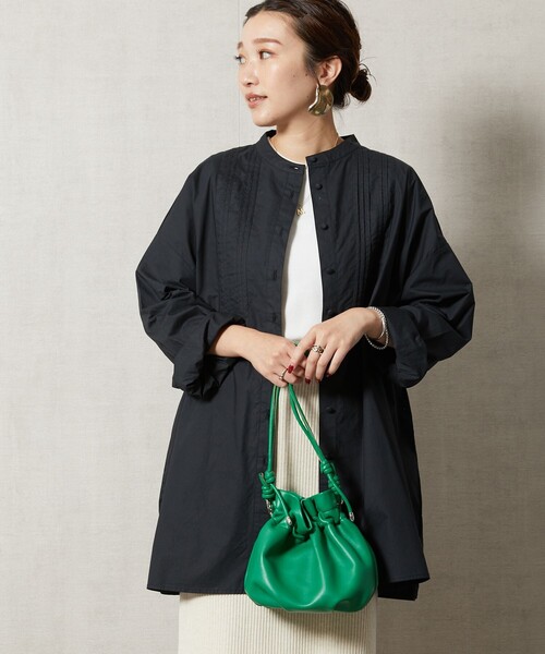 FREAK'S STORE(フリークスストア)の「【WEB限定】ピンタックロングスリーブシャツ(シャツ/ブラウス・レディース・ホワイト/ブラック/ベージュ/オレンジ/ライトピンク・フリ-)」の16枚目の写真