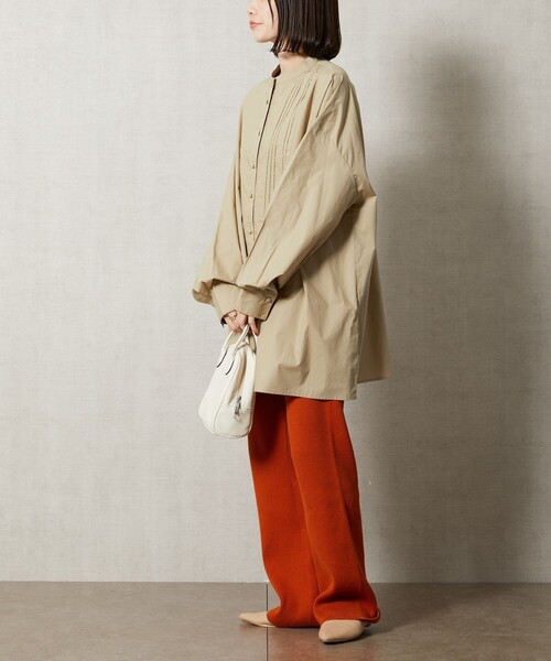 FREAK'S STORE(フリークスストア)の「【WEB限定】ピンタックロングスリーブシャツ(シャツ/ブラウス・レディース・ホワイト/ブラック/ベージュ/オレンジ/ライトピンク・フリ-)」の21枚目の写真