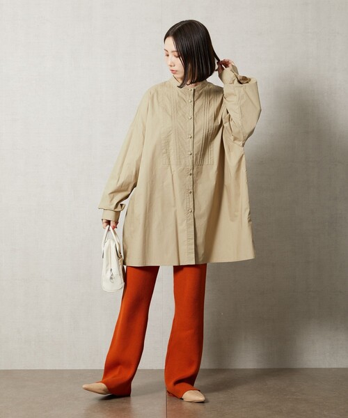 FREAK'S STORE(フリークスストア)の「【WEB限定】ピンタックロングスリーブシャツ(シャツ/ブラウス・レディース・ホワイト/ブラック/ベージュ/オレンジ/ライトピンク・フリ-)」の22枚目の写真