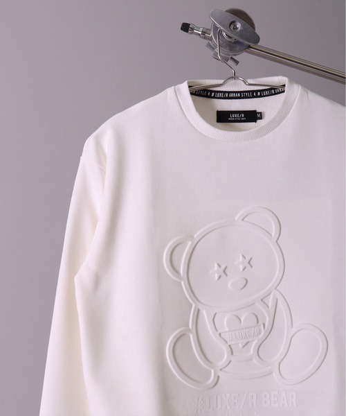 LUXE/R(ラグジュ)の「(RM)【ユニセックス】【LUXE/R】くまさん 同色 エンボス加工 スウェット プルオーバー(スウェット・メンズ・グレー/ブラック/ホワイト・LARGE/MEDIUM)」の13枚目の写真
