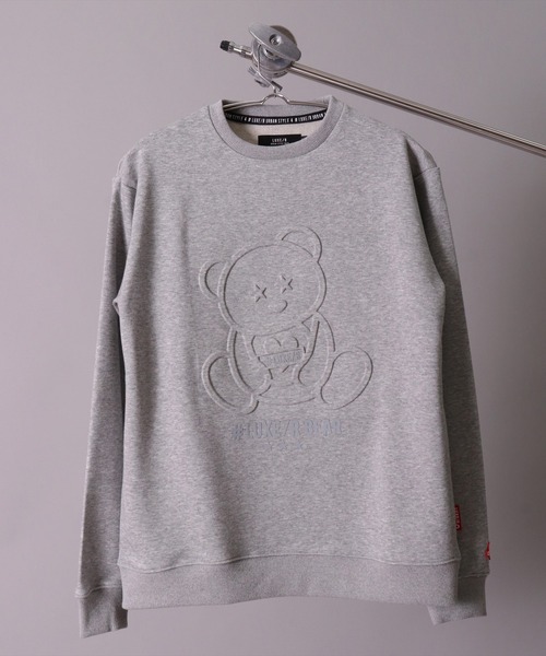 LUXE/R(ラグジュ)の「(RM)【ユニセックス】【LUXE/R】くまさん 同色 エンボス加工 スウェット プルオーバー(スウェット・メンズ・グレー/ブラック/ホワイト・LARGE/MEDIUM)」の18枚目の写真