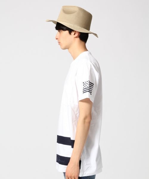 RAGEBLUE（レイジブルー）の「【BACK HEAD/バックヘッド】ポケット付きプリントTシャツ/562630（Tシャツ/カットソー・メンズ・ホワイト/ネイビー・MEDIUM/LARGE）」の3枚目の写真