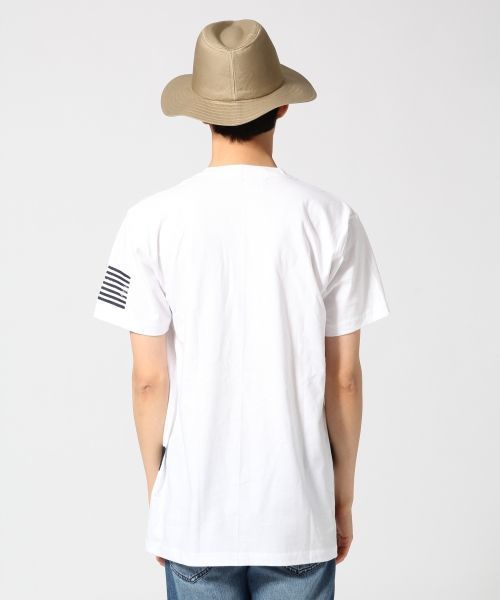 RAGEBLUE（レイジブルー）の「【BACK HEAD/バックヘッド】ポケット付きプリントTシャツ/562630（Tシャツ/カットソー・メンズ・ホワイト/ネイビー・MEDIUM/LARGE）」の4枚目の写真