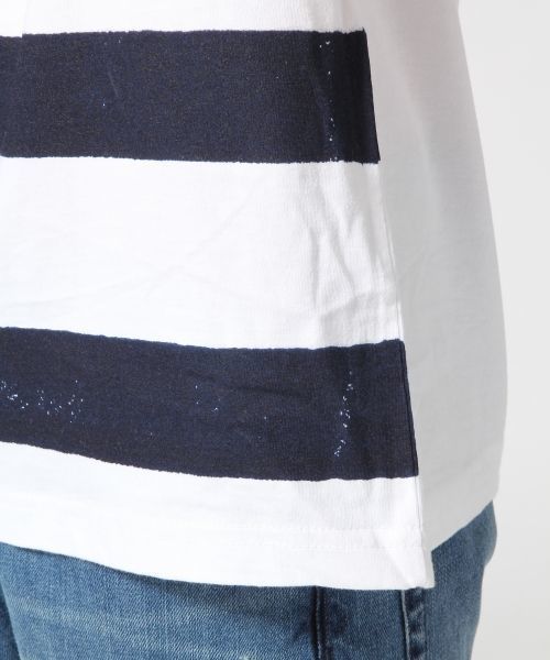 RAGEBLUE（レイジブルー）の「【BACK HEAD/バックヘッド】ポケット付きプリントTシャツ/562630（Tシャツ/カットソー・メンズ・ホワイト/ネイビー・MEDIUM/LARGE）」の8枚目の写真