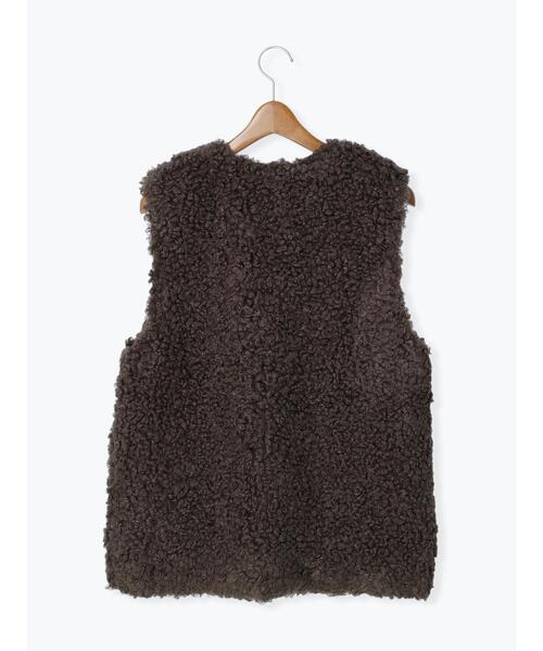 Lugnoncure（ルノンキュール）の「ボアベスト（ベスト・レディース・ブラウン/キャメル/オフホワイト・ﾌﾘ-）」の22枚目の写真