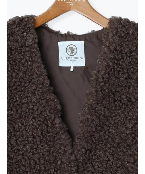 Lugnoncure（ルノンキュール）の「ボアベスト（ベスト・レディース・ブラウン/キャメル/オフホワイト・ﾌﾘ-）」の21枚目の写真