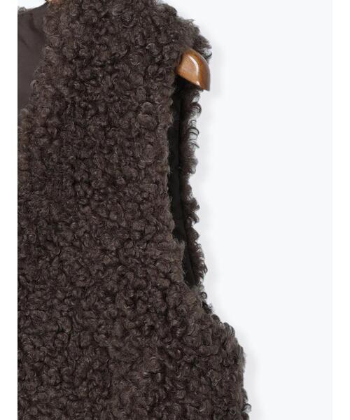 Lugnoncure（ルノンキュール）の「ボアベスト（ベスト・レディース・ブラウン/キャメル/オフホワイト・ﾌﾘ-）」の20枚目の写真