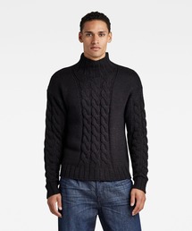 HEAVY CABLE LOOSE MOCK KNIT/ケーブルセーター/モックネック