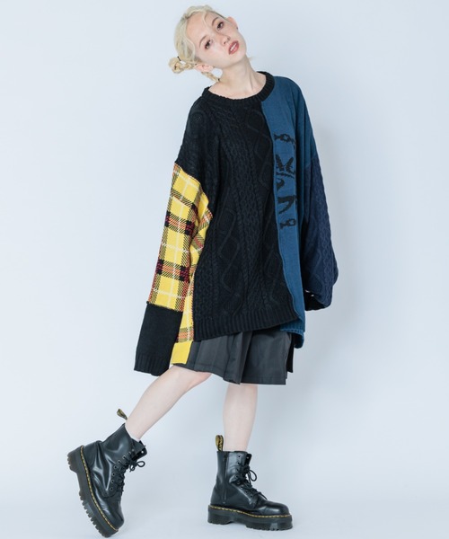 Candy Stripper（キャンディストリッパー）の「CHAOS BEAR CRAZY PATTERN ニット（ニット/セーター・レディース・イエロー/ブラック/ブルー・2）」の13枚目の写真