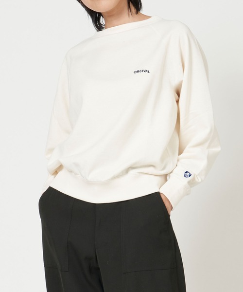 ORCIVAL(オーシバル)の「MINI FRENCH TERRY BOAT NECK(スウェット・レディース・ブラック/グレー系その他/ホワイト系その他/グリーン/ダークネイビー/オレンジ/ダークグレー・1/2)」の2枚目の写真