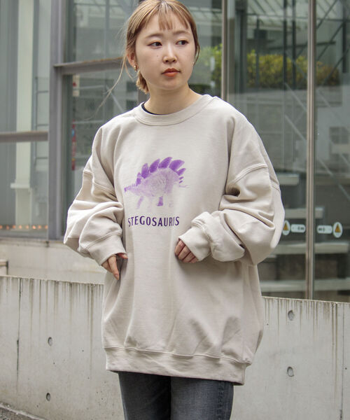 GLOSTER(グロスター)の「【GLOSTER/グロスター】ジュラシック クルーネックスウェット 裏起毛 プルオーバー プリント(スウェット・メンズ・ベージュ/グレー/オフホワイト・M/L)」の20枚目の写真