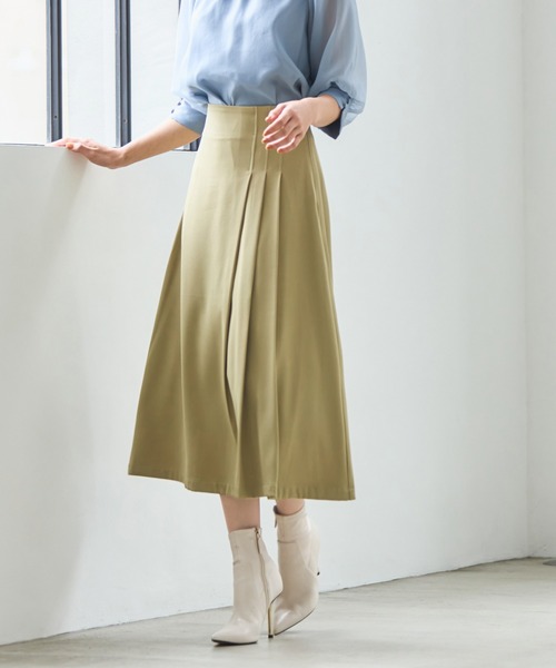 【セール】Aラインスカート ミモレ丈 ナローシルエット バックゴム 裏地有（スカート）｜DRESS PLUS（ドレスプラス）