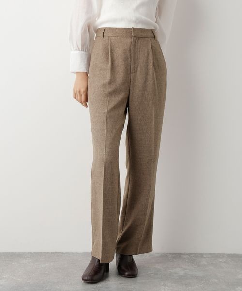 mysty woman（ミスティウーマン）の「無地チェックロングパンツ 126461（デニムパンツ・レディース・ブラウン系その他/ベージュ系その他/モカ・FREE）」の2枚目の写真