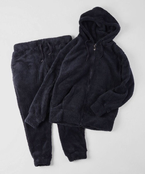Ree&Mee（リーアンドミー）の「Ree&Mee 2点セット ボア モコモコ セットアップ パーカー ジョガーパンツ ルームウェア（ルームウェア/パジャマ・メンズ・杢グレー/チャコールグレー/ブラック/ネイビー・LL/M/L）」の4枚目の写真