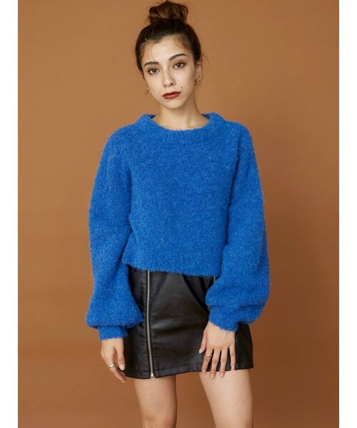 EVRIS（エヴリス）の「フェイクレザーミニスカート（スカート・レディース・マスタード/ブラック/アイボリー・SMALL/MEDIUM）」の8枚目の写真