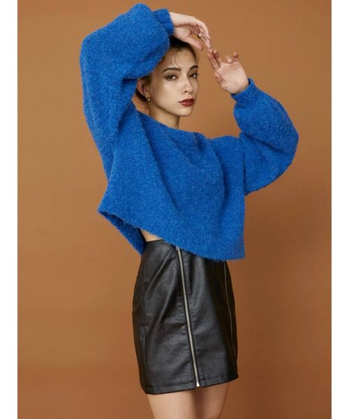 EVRIS（エヴリス）の「フェイクレザーミニスカート（スカート・レディース・マスタード/ブラック/アイボリー・SMALL/MEDIUM）」の9枚目の写真