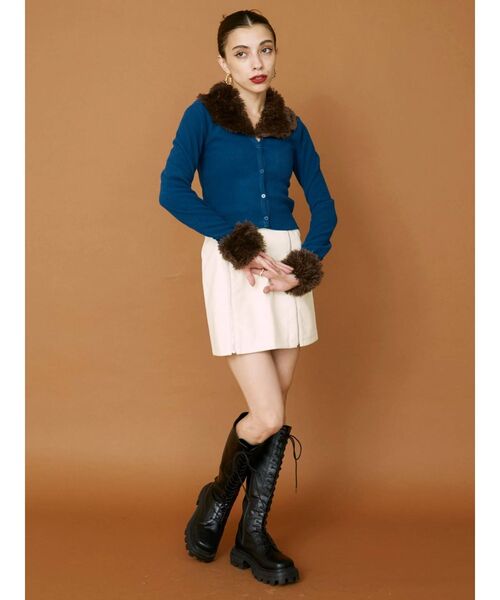 EVRIS（エヴリス）の「フェイクレザーミニスカート（スカート・レディース・マスタード/ブラック/アイボリー・SMALL/MEDIUM）」の12枚目の写真