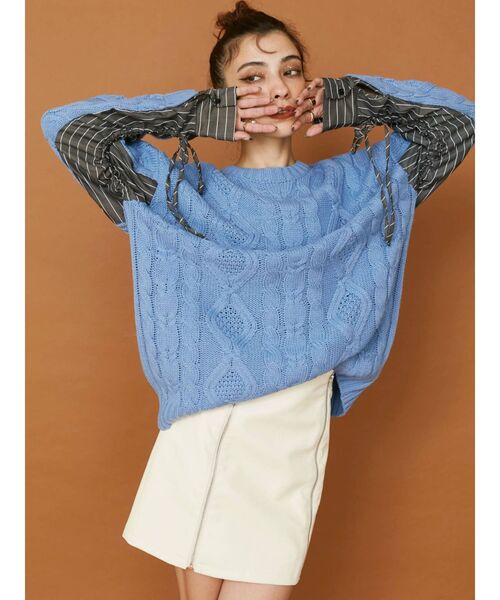 EVRIS（エヴリス）の「フェイクレザーミニスカート（スカート・レディース・マスタード/ブラック/アイボリー・SMALL/MEDIUM）」の15枚目の写真